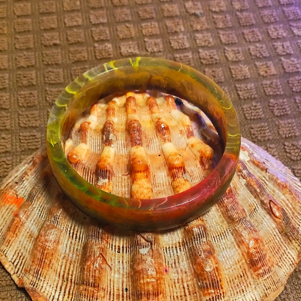 Multicolor Resin Bangle Bracelet